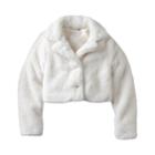 Girls 7-16 Knitworks Heart Button Faux Fur Coat, Size: 10, White Oth