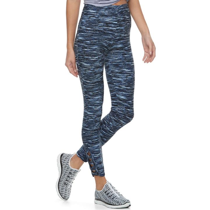 Juniors' Eye Candy Space-dye High-waisted Leggings, Teens, Size: Large, Turquoise/blue (turq/aqua)