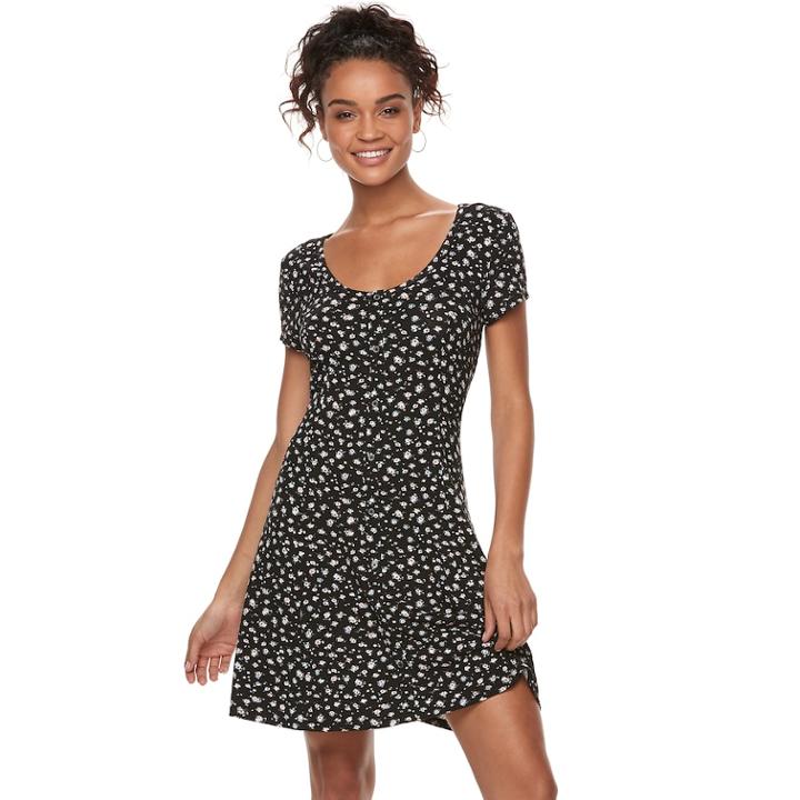 Juniors' So&reg; Button Front Short Sleeve Dress, Teens, Size: Xs, Oxford