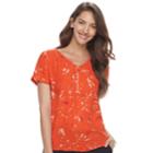 Women's Apt. 9&reg; Zipper Accent Top, Size: Medium, Drk Orange