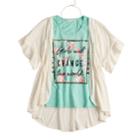 Girls 7-16 & Plus Size Self Esteem Graphic Tank Set With Kimono & Necklace, Size: Xxl Plus, Blue