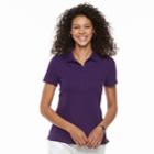 Women's Croft & Barrow&reg; Classic Polo, Size: Medium, Drk Purple