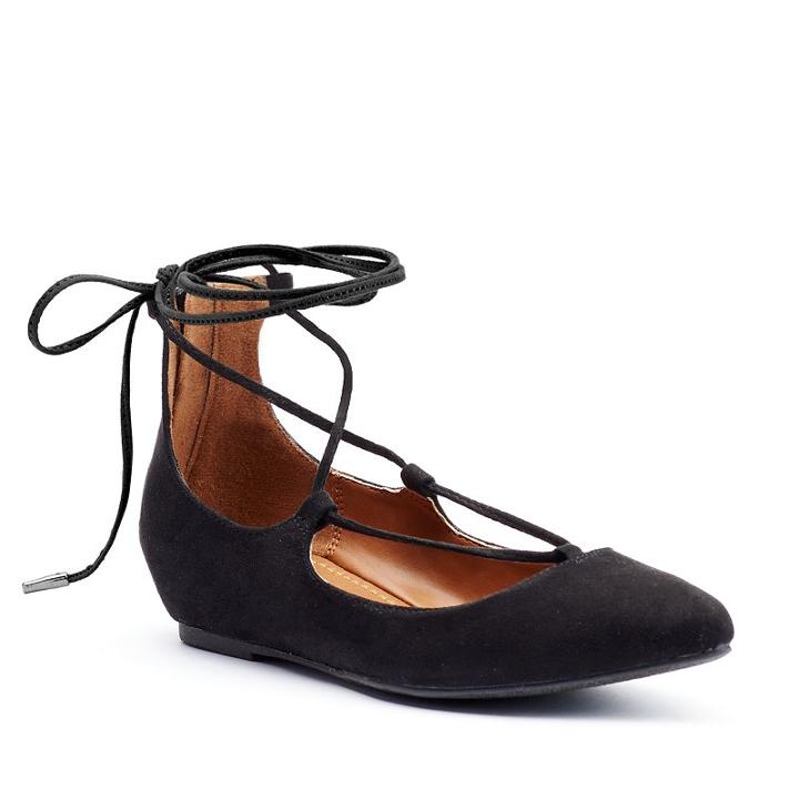 Candie's&reg; Kraizin Women's Lace-up Flats, Size: 9, Black