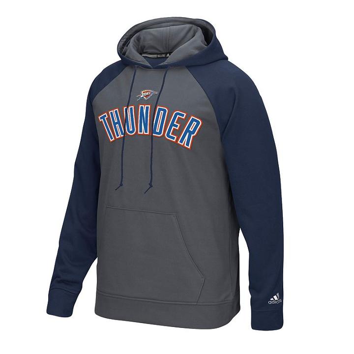 Men's Adidas Oklahoma City Thunder Raglan Fleece Tip Off Hoodie, Size: Large, Multicolor