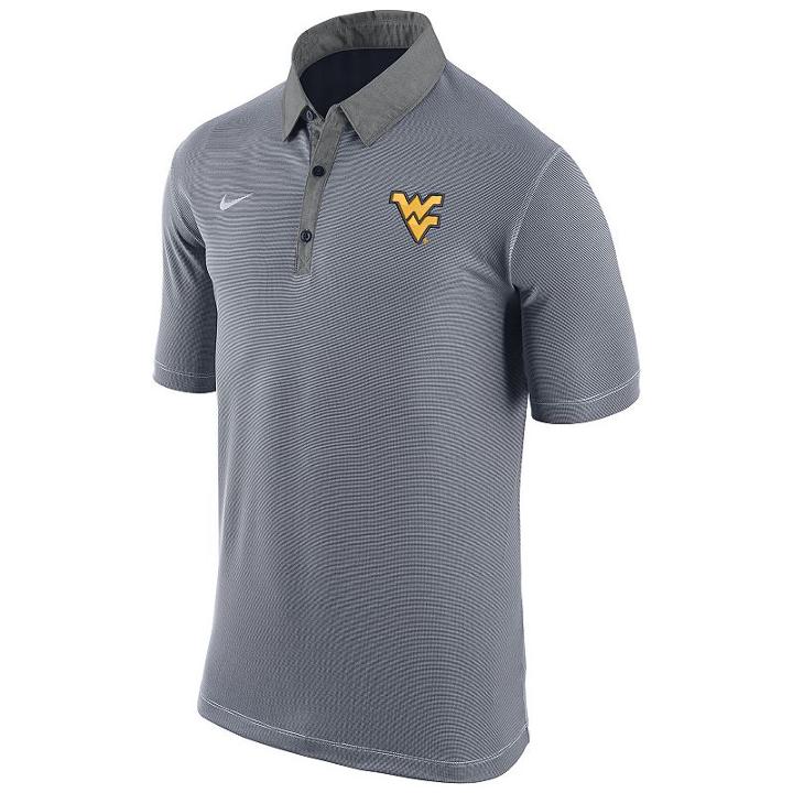 Men's Nike West Virginia Mountaineers Microstripe Dri-fit Polo, Size: Small, Blue (navy)