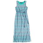 Girls 7-16 Three Pink Hearts Printed Maxi Dress, Size: 16, Turquoise/blue (turq/aqua)