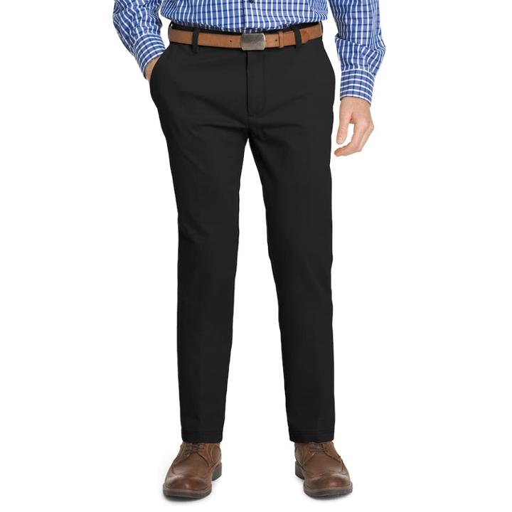 Men's Izod Slim-fit Performance Stretch Flat-front Pants, Size: 36x29, Black