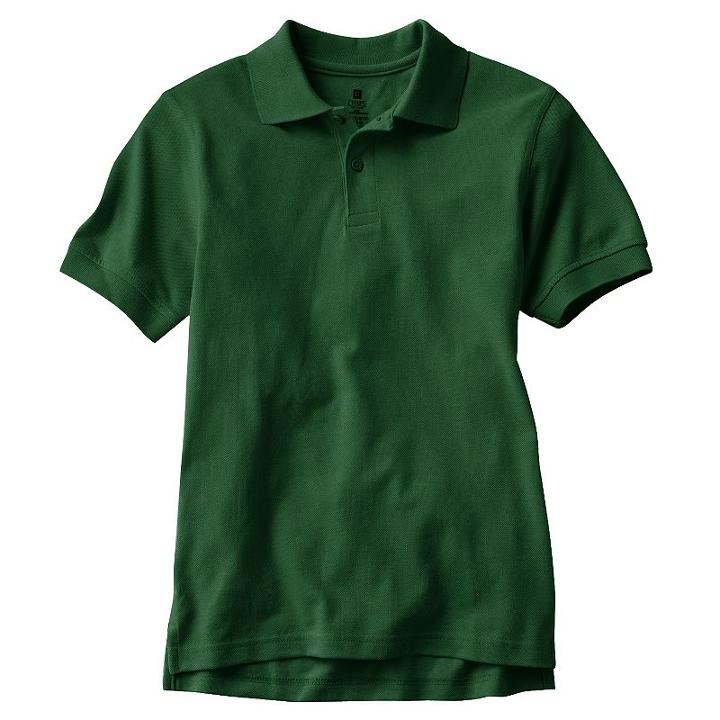Boys 8-20 Husky Chaps Solid Pique School Uniform Polo, Boy's, Size: L Husky, Green Oth