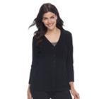 Women's Croft & Barrow&reg; Swing Cardigan, Size: Xl, Black