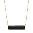 14k Gold Onyx 26 Mm Bar Necklace, Women's, Size: 17, Black