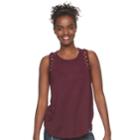 Juniors' Mudd&reg; Lattice-detail Scoopneck Tank, Teens, Size: Large, Drk Purple