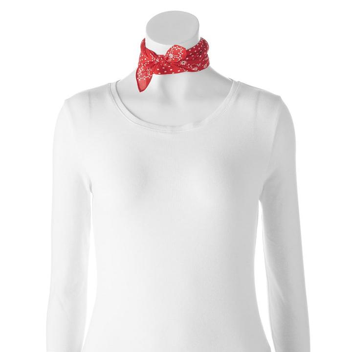 Madden Nyc Dutch Dots Square Scarf, Women's, Red