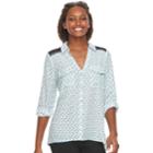 Juniors' Candie's&reg; Printed Lace Blouse, Teens, Size: Large, White