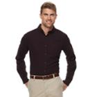 Men's Croft & Barrow&reg; Classic-fit Patterned Flannel Button-down Shirt, Size: Medium, Drk Purple