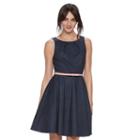Women's Elle&trade; Pleated Fit & Flare Dress, Size: Xs, Dark Blue