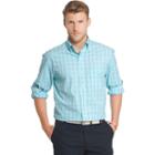 Men's Izod Classic-fit Windowpane Button-down Shirt, Size: Medium, Blue Other