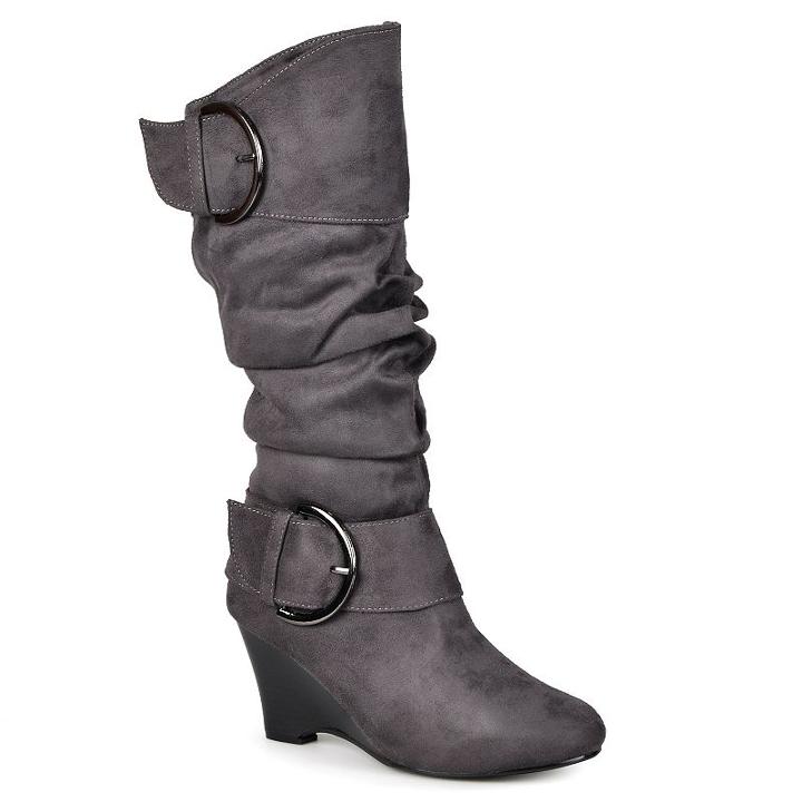 Journee Collection Irene Women's Wedge Boots, Girl's, Size: 9.5 M Xwc, Grey