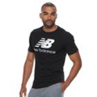 Men's New Balance Stacked Logo Tee, Size: Large, Black