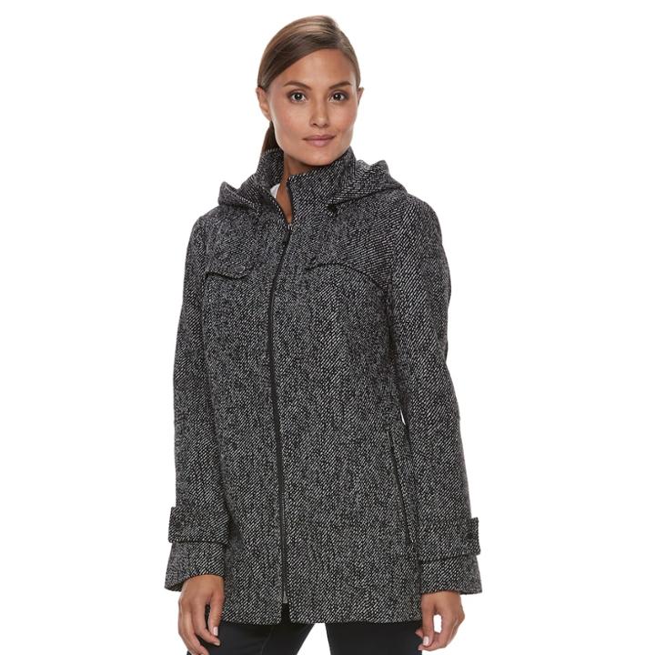 Women's Tower By London Fog Wool Blend Hooded Jacket, Size: Xl, Oxford