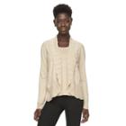 Women's Napa Valley Lurex Mock-layer Sweater, Size: Large, Med Beige