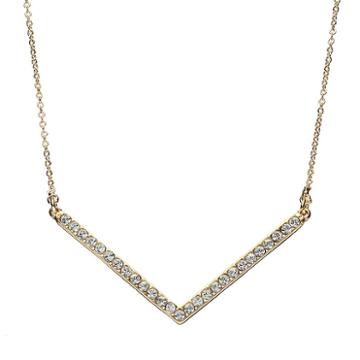 Crystal Collection Crystal 14k Gold-plated Chevron Necklace, Women's, Yellow