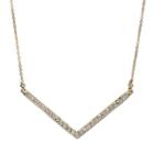 Crystal Collection Crystal 14k Gold-plated Chevron Necklace, Women's, Yellow