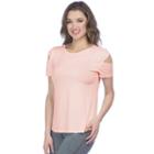 Women's Pl Movement By Pink Lotus Stardust Cold Shoulder Yoga Tee, Size: Large, Lt Orange