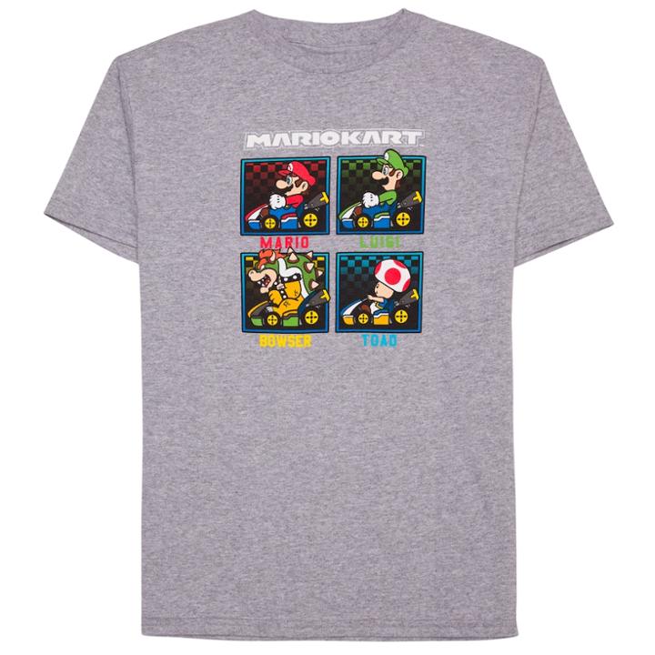 Boys 8-20 Super Mario Bros. Race Box Tee, Size: Small, Grey Other