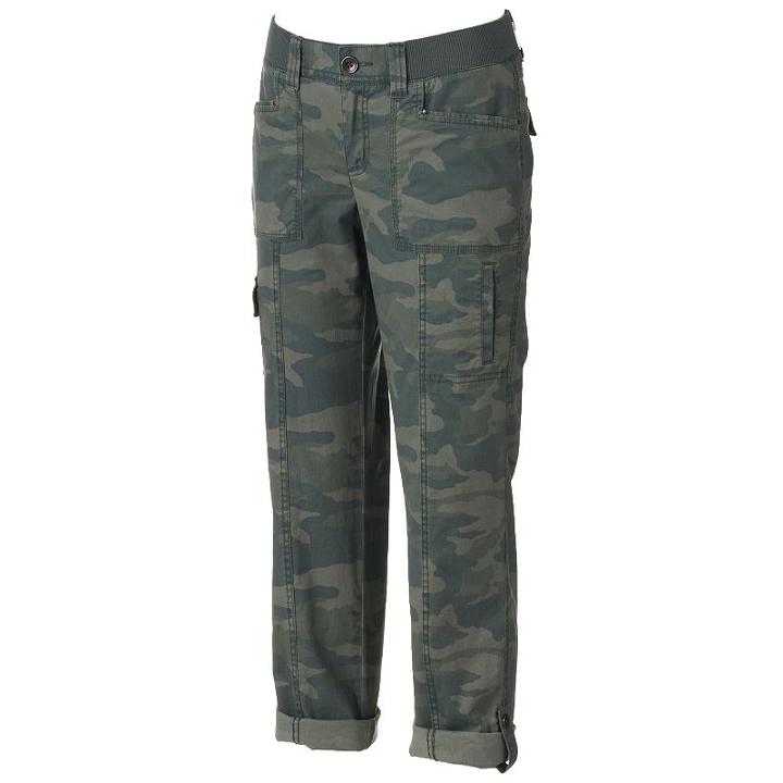 Sonoma Goods For Life&trade; Cargo Utility Pants - Women's, Size: 2 - Regular, Med Green