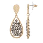 Apt. 9&reg; Beaded Teardrop Earrings, Women's, Gold
