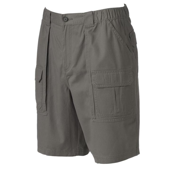 Men's Croft & Barrow&reg; Relaxed-fit Side-elastic Cargo Shorts, Size: 38, Grey
