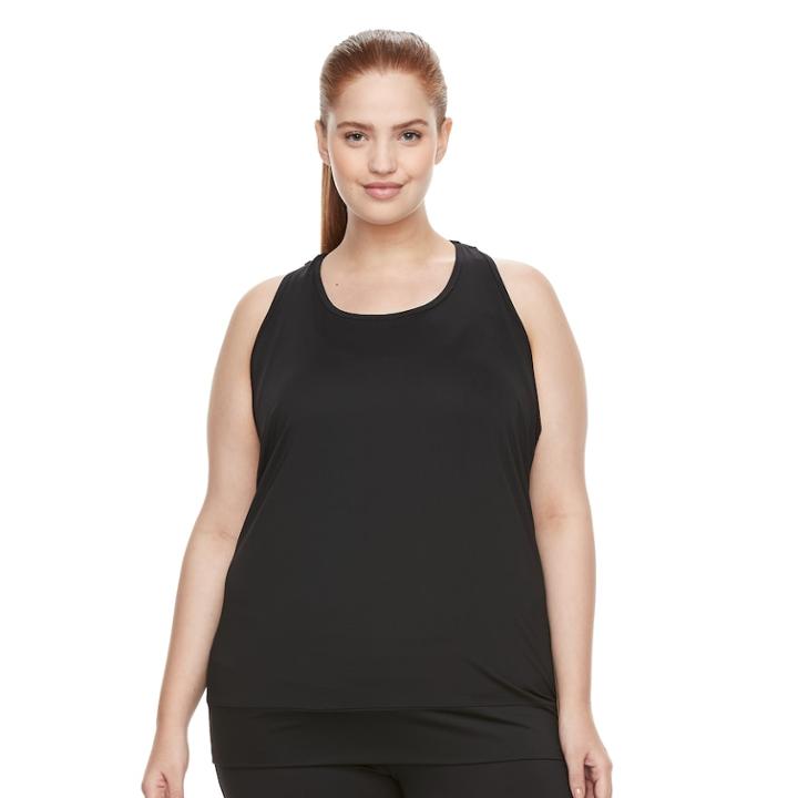 Plus Size Tek Gear&reg; Banded-bottom Performance Tank, Women's, Size: 2xl, Black