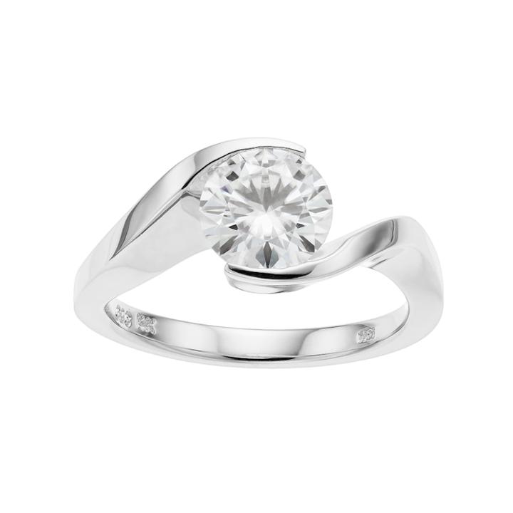 Forever Brilliant 14k White Gold 1 1/2 Carat T.w. Lab-created Moissanite Bypass Engagement Ring, Women's, Size: 7