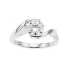 Forever Brilliant 14k White Gold 1 1/2 Carat T.w. Lab-created Moissanite Bypass Engagement Ring, Women's, Size: 7
