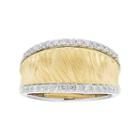 14k Gold 3/8 Carat T.w. Diamond Textured Concave Ring, Women's, Size: 6, White