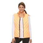 Women's Tek Gear&reg; Hooded Puffer Vest, Size: Large, Brt Orange