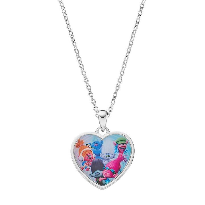 Dreamworks Trolls Kids' Silver-plated Heart Pendant Necklace, Girl's, Multicolor