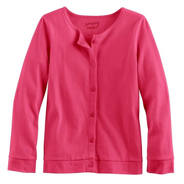 Girls 4-10 Jumping Beans&reg; Button-front Cardigan, Size: 4, Pink