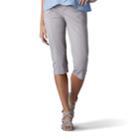Petite Lee Lyric Twill Skimmer Capris, Women's, Size: 14 Petite, Light Grey