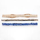 Mudd&reg; 3-pk. Braided & Lace Stretch Headbands, Women's, Blue