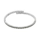 Silver Plated Crystal Coil Bracelet, Women's, Black