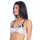 Women's Ibiza Floral Bikini Top, Size: Medium, Blue (navy)