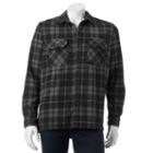 Men's Croft & Barrow&reg; Classic-fit Plaid Arctic Fleece Shirt Jacket, Size: Large, Grey