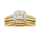 Princess-cut Igl Certified Diamond Halo Engagement Ring Set In 14k Gold (1 Ct. T.w.), Women's, Size: 6, White