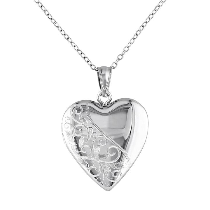 Stella Grace Sterling Silver Filigree Heart Locket Necklace, Women's, Size: 18, White