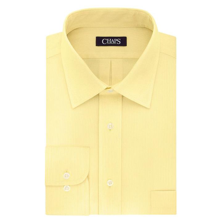 Men's Chaps Regular-fit No-iron Stretch Spread-collar Dress Shirt, Size: 18.5 36/37, Yellow Oth