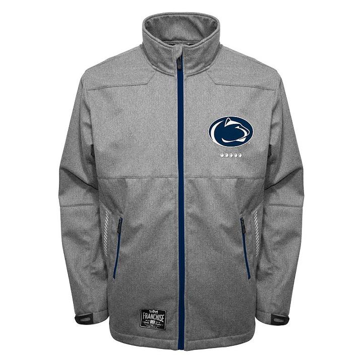 Men's Franchise Club Penn State Nittany Lions Tech Fleece Softshell Jacket, Size: 3xl, Grey