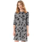 Women's Apt. 9&reg; Printed Swing Dress, Size: Xs, Black Gray Floral