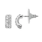 Dana Buchman Pave Half Hoop Earrings, Women's, Silver