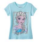 Disney's Frozen Girls 4-7 Elsa Glitter Tee, Girl's, Size: 7, Lt Green